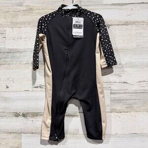 Stonz Sun Suit Infant 12-18M Black Polka Dot UPF 50 Rash Guard NWT *Flawed*